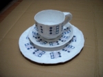 teacup, saucer and plate